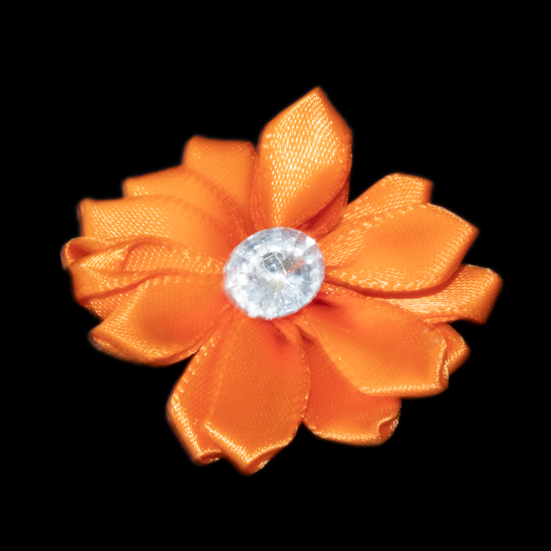 FLORES DE CINTA SATIN 4CM 8004 NARANJA 1 FLORES DE CINTA SATIN 4CM 8004 NARANJA
