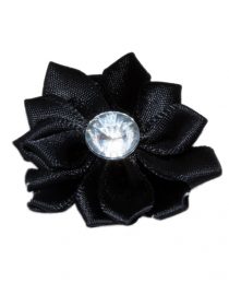 FLORES DE CINTA SATIN 4CM 8004 NEGRO