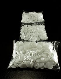 BROCHE DE PRESION PLASTICO T3 10mm 100PCS BLANCO