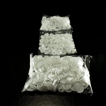 BROCHE DE PRESION PLASTICO T3 10mm 100PCS BLANCO
